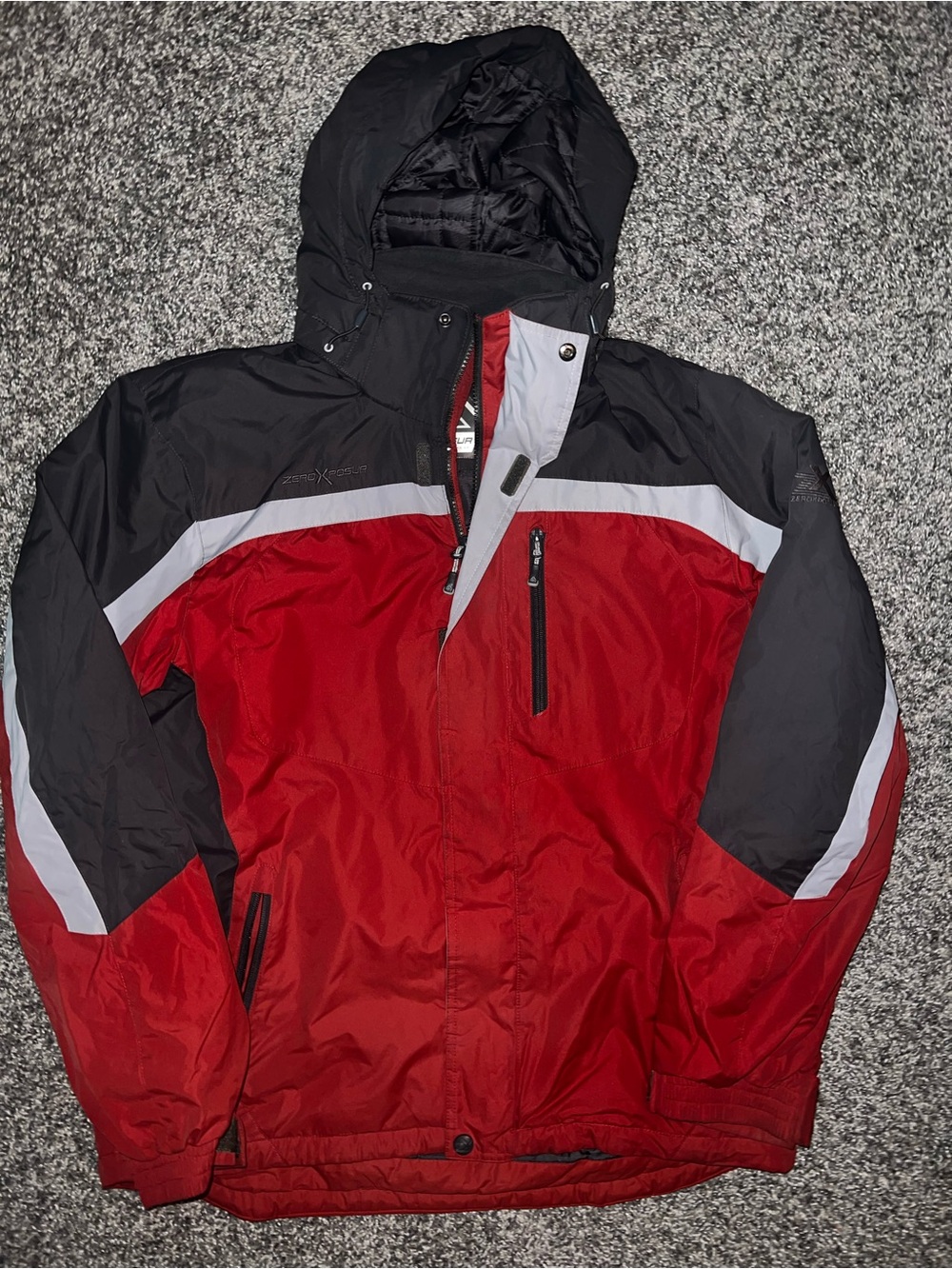 ZeroXposur Men's Red, Black & White Ski Jacket
